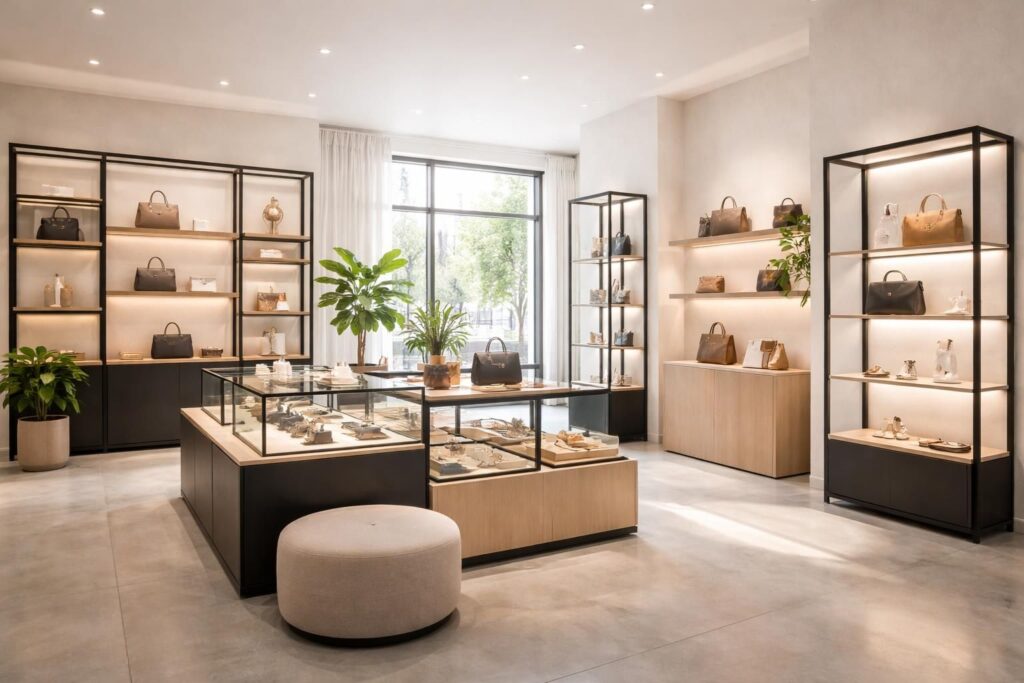 explorez notre sélection d'accessoires tendance pour sublimer votre boutique avec des présentoirs design et des vitrines modernes, alliant style et fonctionnalité.